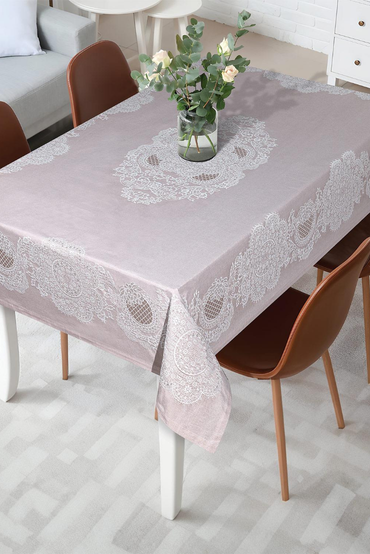 Royal Pano Lace Masa Örtüsü 8 Kişilik 150x220 cm Masa Örtüsü PudraSamimi bir yemek, aile içinde hoş bir akşam masanıza uyacak masa örtüleri ve runner'lar