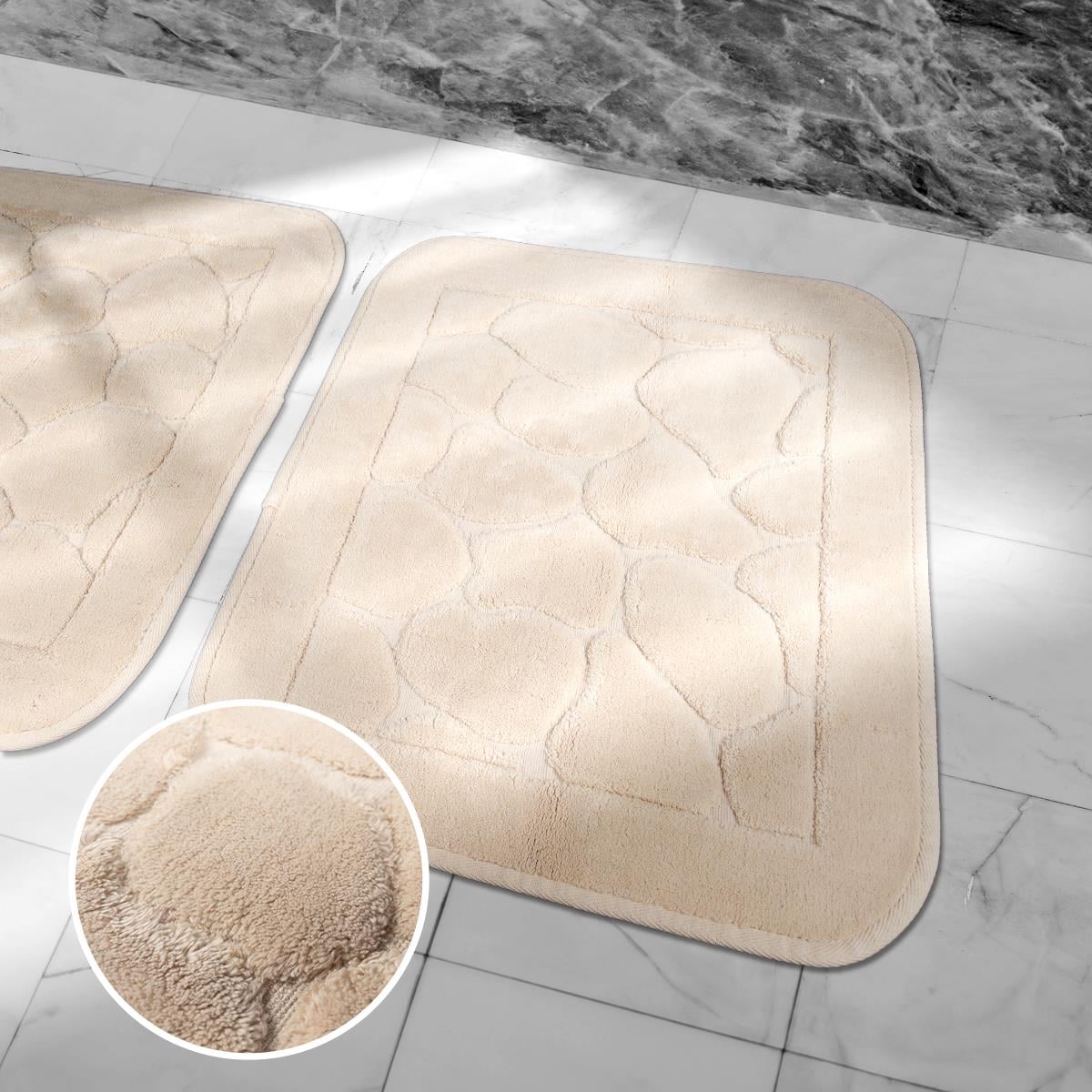 Mera Kaymaz Taban 2'li Pamuklu Banyo Paspası Bej Yıkanabilir Su Emici 60x100cm ve 50x60 Bej Pamuklu Banyo HalısıSamimi bir yemek, aile içinde hoş bir akşam masanıza uyacak masa örtüleri ve runner'lar