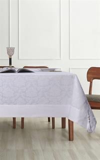 Polycotton Pamuklu Damask Desen Masa Örtüsü 160x220 cm BeyazUygun fiyatlı üreticiden toptan masa örtüsü runner setleri 
