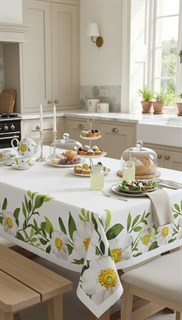 Papatya Dijital Masa Örtüsü 140x180cmSamimi bir yemek, aile içinde hoş bir akşam masanıza uyacak masa örtüleri ve runner'lar
