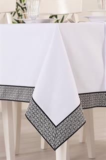Alba Jakar Nokta Desen Leke Tutmaz Jakarlı 160x220 Cm Lüks 8 Kişilik Masa Örtüsü BeyazSamimi bir yemek, aile içinde hoş bir akşam masanıza uyacak masa örtüleri ve runner'lar