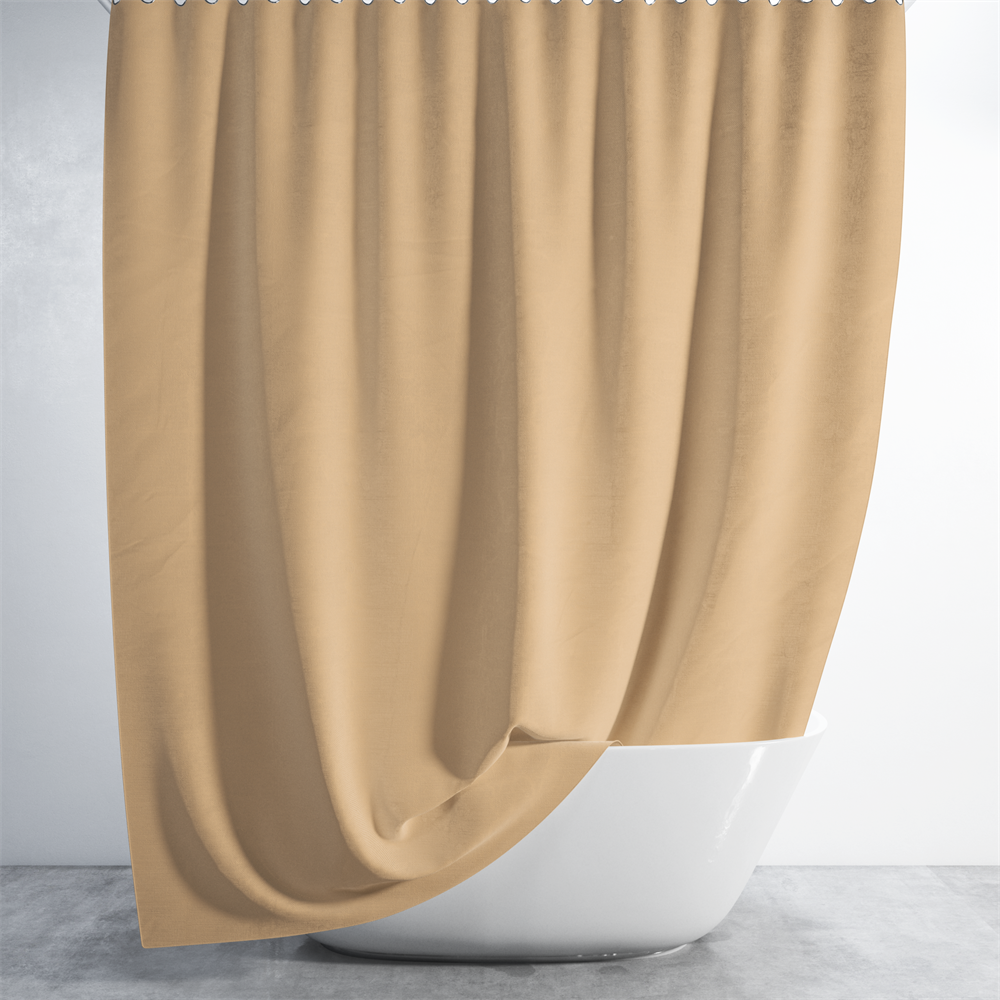 Bej Banyo Perdesi 180x200 Duş Perdesi Tek Kanat Banyo Perdeleri - Su Geçirmez Küvet Perde