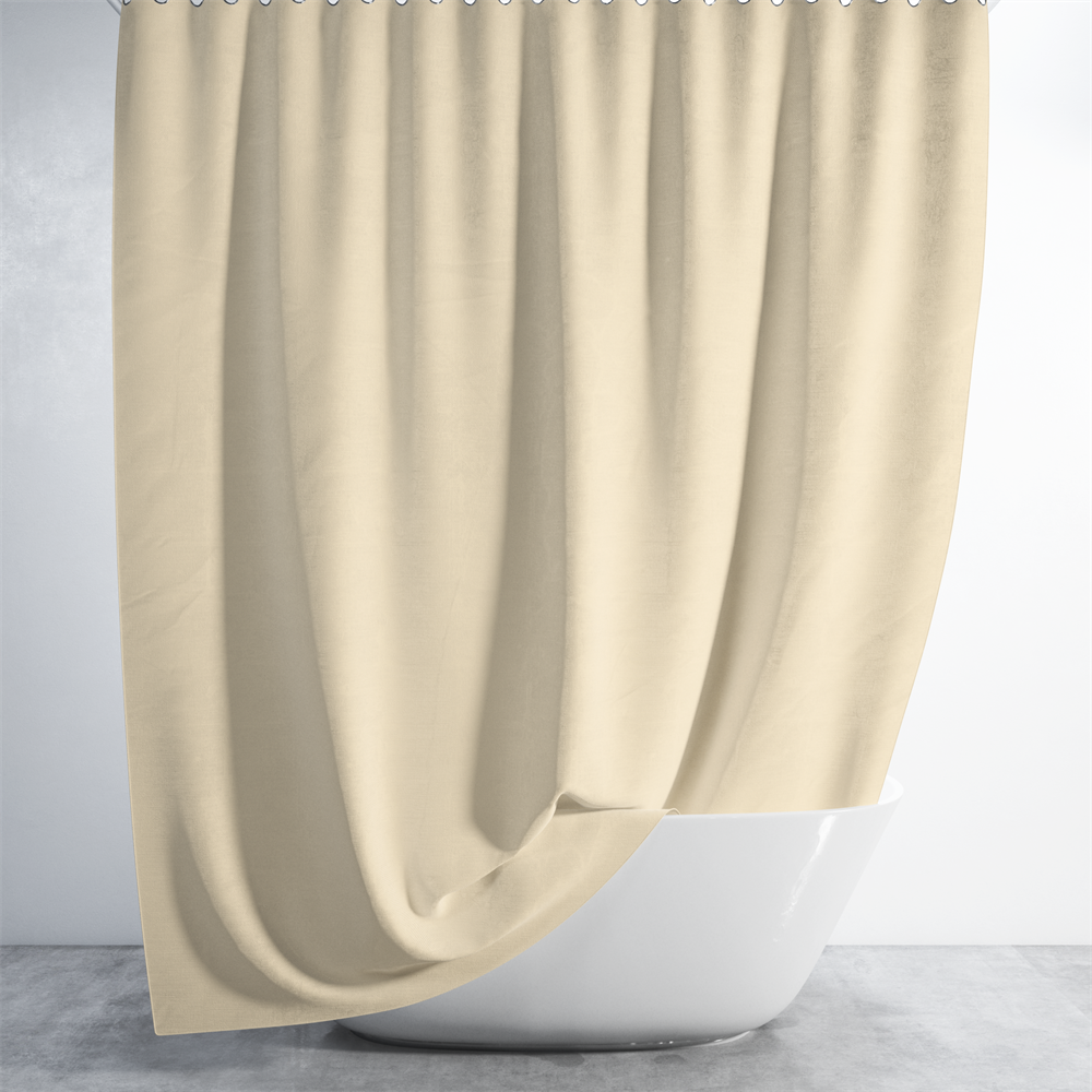 Krem Banyo Perdesi 180x200 Duş Perdesi Tek Kanat Banyo Perdeleri - Su Geçirmez Küvet Perde