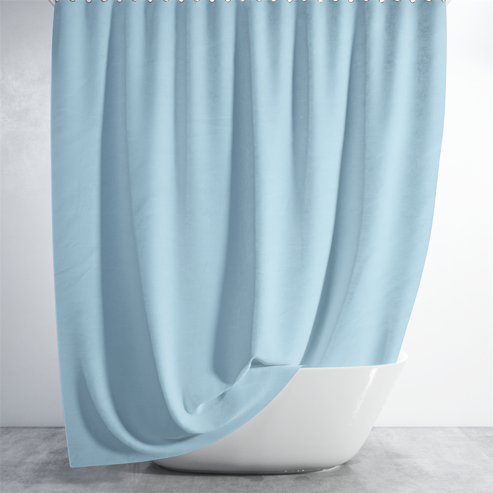 Mavi Banyo Perdesi 180x200 Duş Perdesi Tek Kanat Banyo Perdeleri - Su Geçirmez Küvet Perde