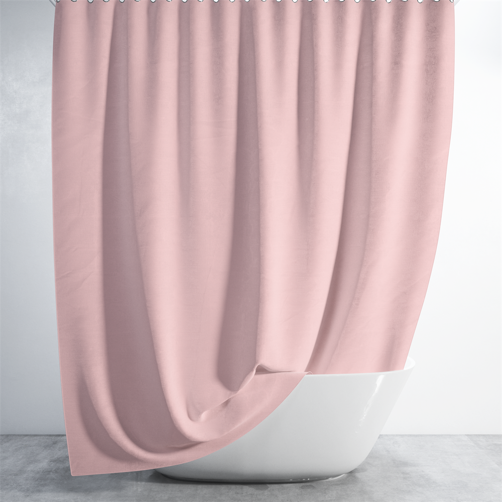 Pembe Banyo Perdesi 180x200 Duş Perdesi Tek Kanat Pudra Banyo Perdeleri - Su Geçirmez Küvet Perde