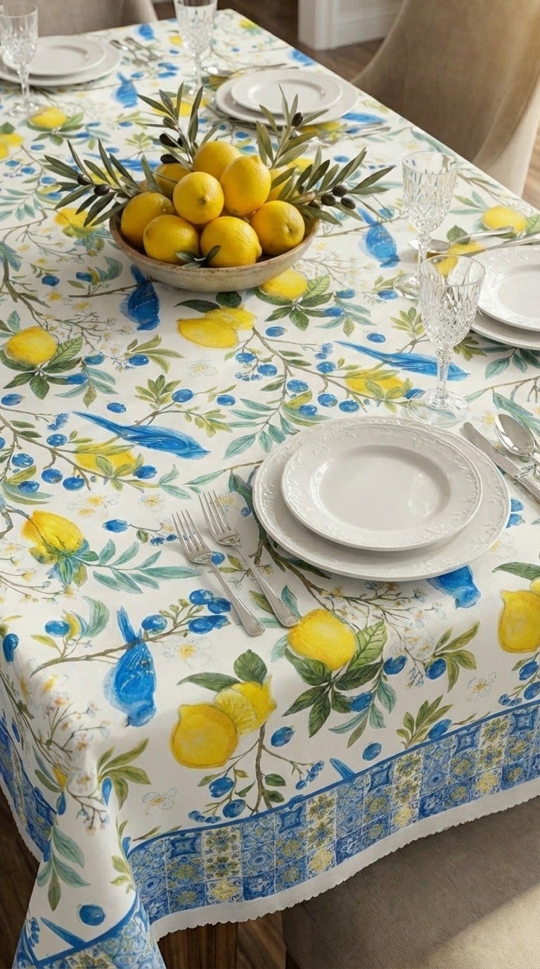 Limon Alaçatı Masa Örtüsü 140x180cmSamimi bir yemek, aile içinde hoş bir akşam masanıza uyacak masa örtüleri ve runner'lar