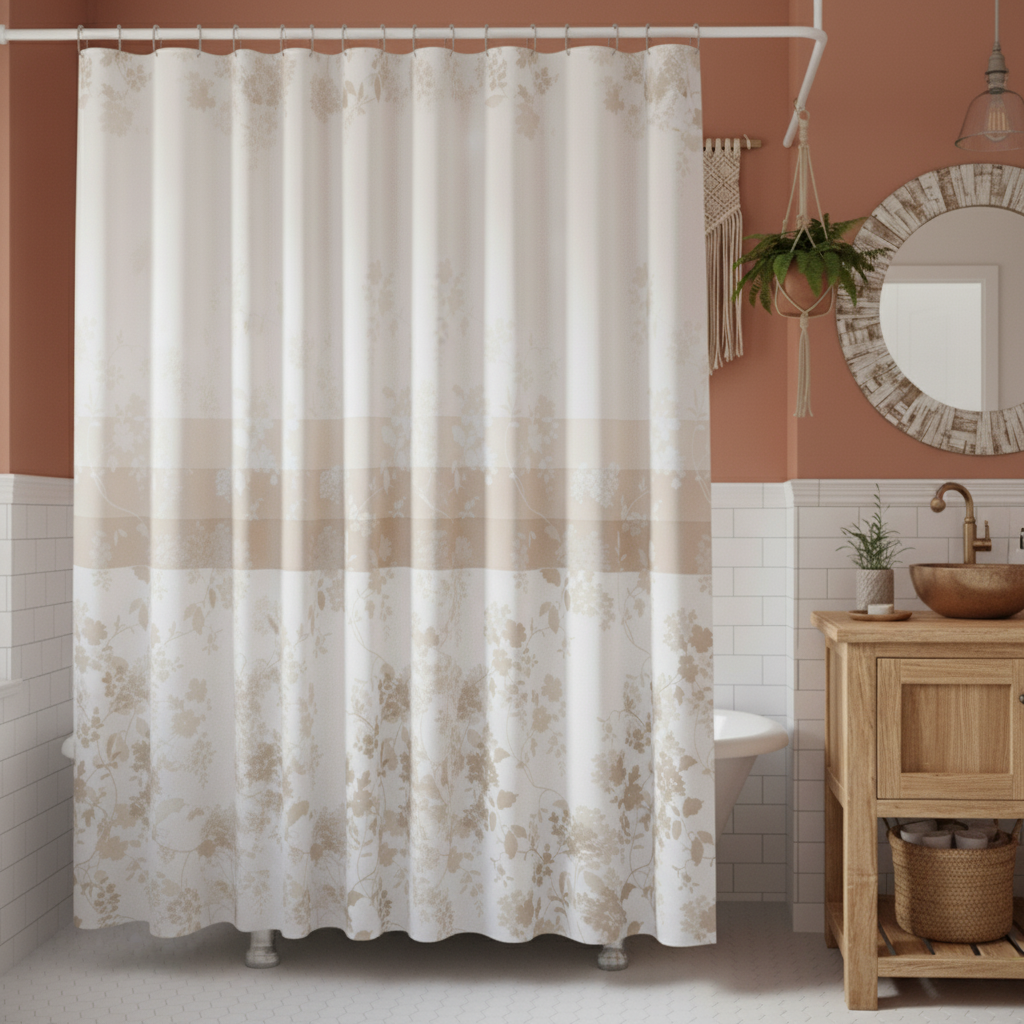 Çiçekli Banyo Duş Perdesi-Kahverengi Renk Duş Perdesi, Tek Kanat Küvet Perdesi 180x200 cmSamimi bir yemek, aile içinde hoş bir akşam masanıza uyacak masa örtüleri ve runner'lar