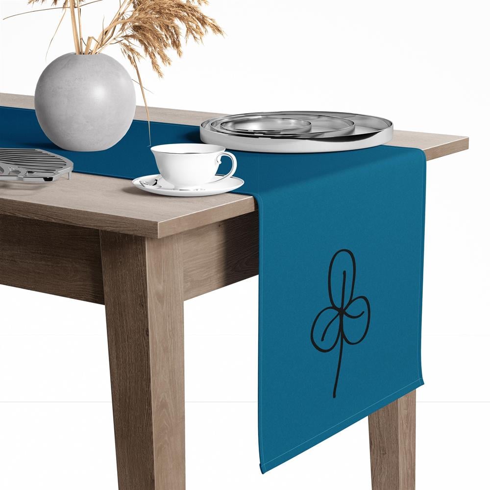 Yonca Desen Renkli Baskılı Masa ve Sunum Runner Dijital Baskılı Amerikan Servis 40x145 Tropikhome