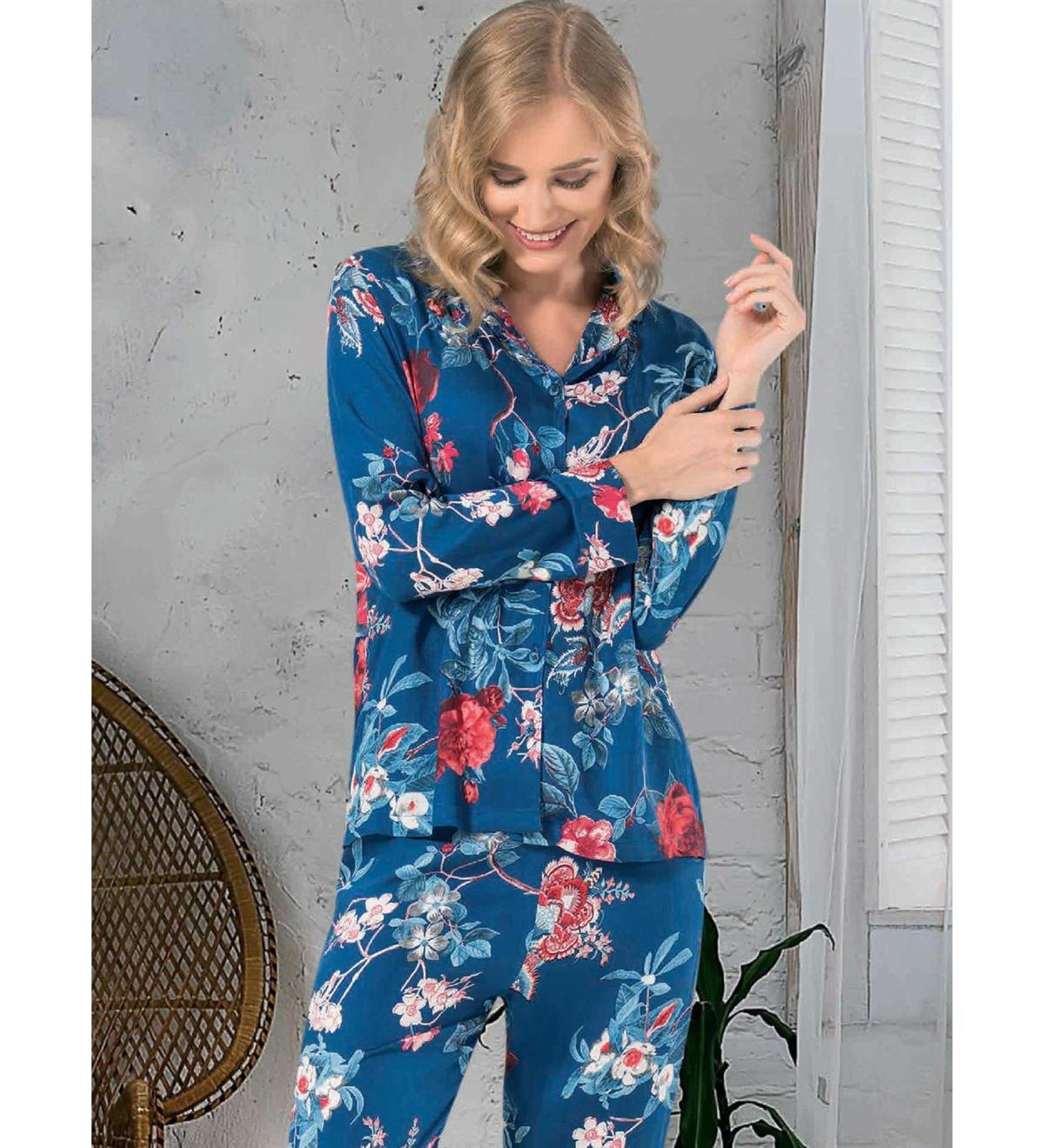 NBB 66608 Dokuma Bayan Gecelik Pijama Takımı