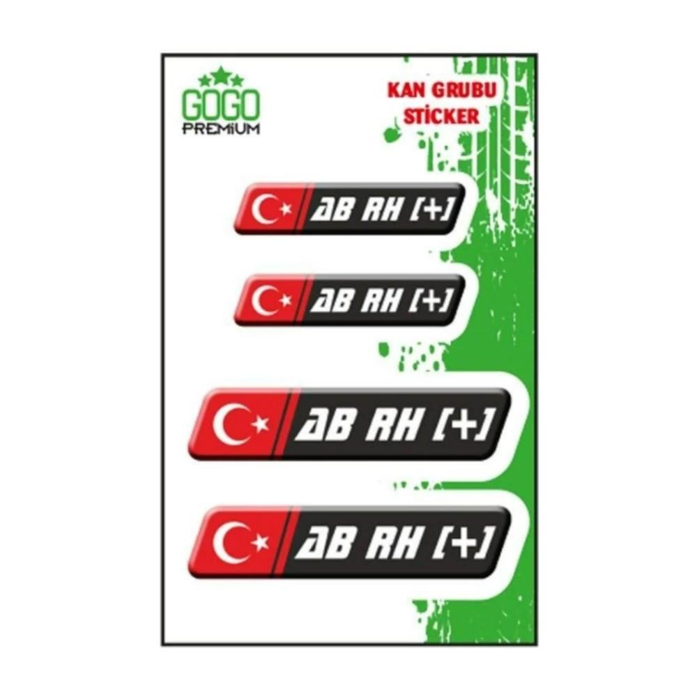 GogoGogo Kan Grubu AB Rh(+) Siyah Dörtlü Damla Etiket IISF005501