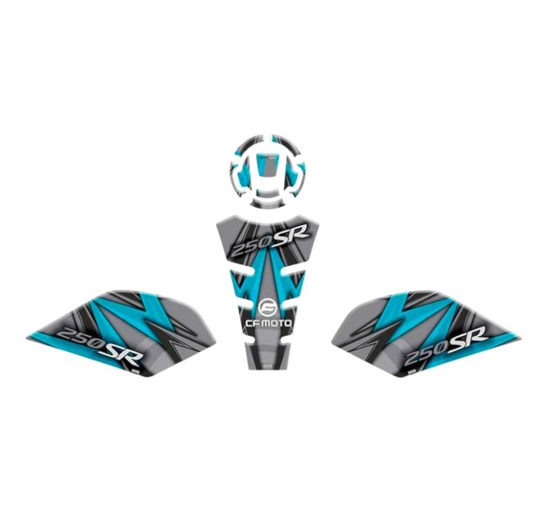 GogoGogo Tank Pad Set 010 Gri Mavi Siyah Cf Moto Sr 250 2020-2024SF006345