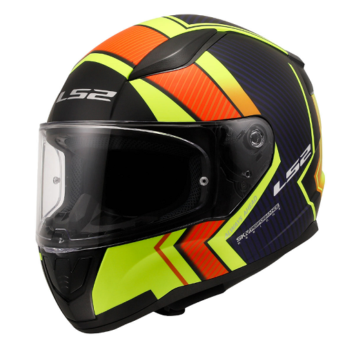 LS2 Rapıd 2 Extra Kapalı Kask Mat Neon Sarı-Navy-Mavi 