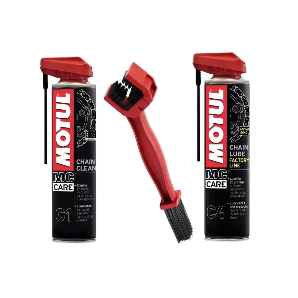 MotulMotul Bakım Seti C1 Zincir Temizleme 400ml + C4 Zincir Yağlama 400ml + Zincir FırçasıSF005818