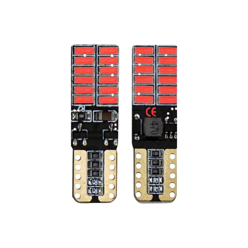 CarubCarub Park Ampulü Takım 2'li Dipsiz 24 Led Fiber Canbus T10 12V 5W KırmzııSF009542