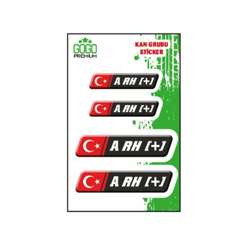 GogoGogo Kan Grubu A Rh(+) Siyah Dörtlü Damla Etiket IISF009606