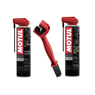 MotulMotul Bakım Seti C1 Zincir Temizleme 400ml + C4 Zincir Yağlama 400ml + Zincir FırçasıSF005818