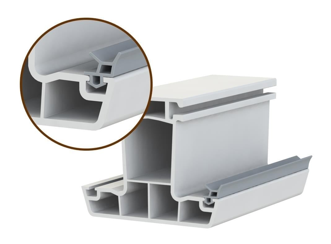 Contacall Kalın fitil PVC Kapı Pencere Contası Pvc Doğrama Fitili Kalın Model 7 mm 25 Metre Gri UK03