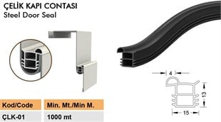 Contacall Çelik Kapı Contası-Fitili / Çelik Kapı Kasa Contası Çlk-01-Siyah-6 Metre