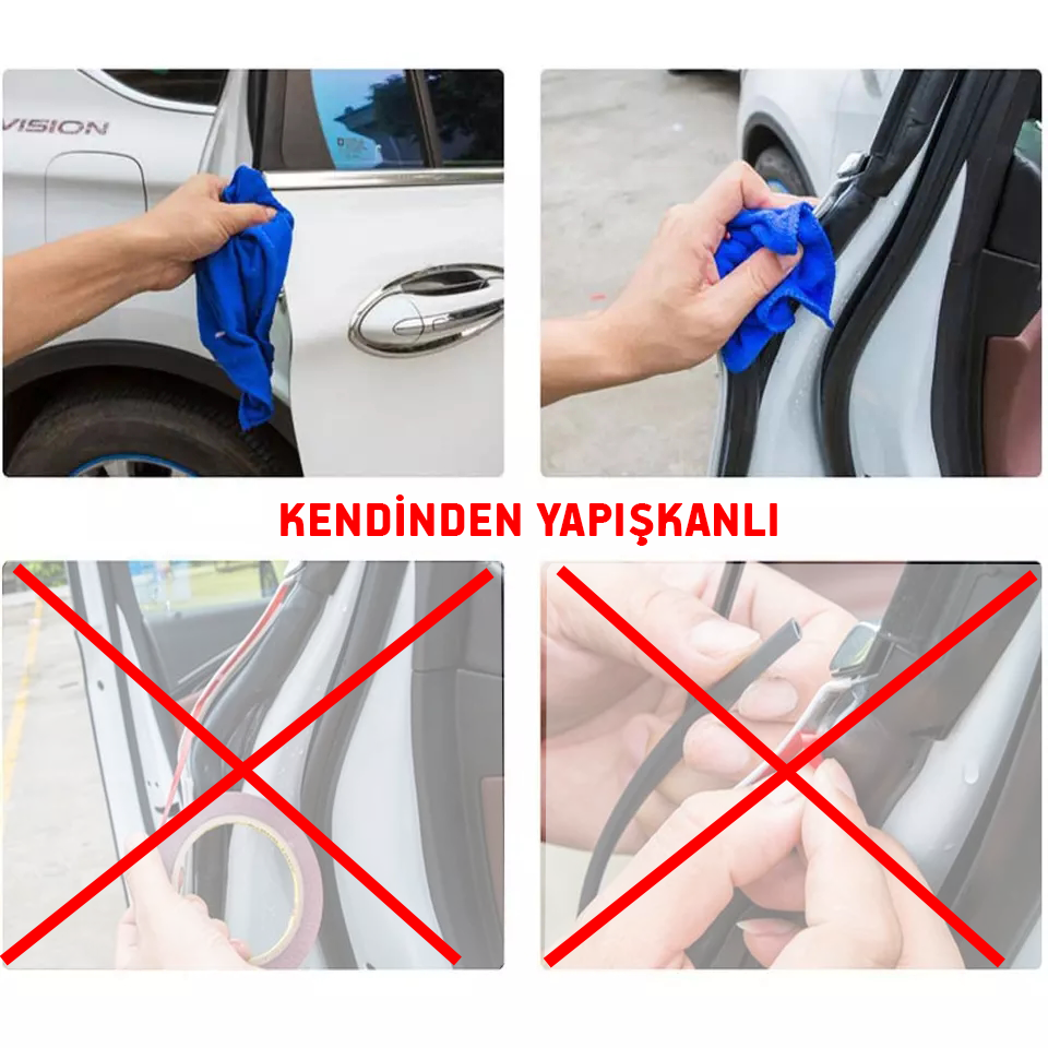 Contacall Araba Kapı Kenar Fitili Çizilmeye Karşı Koruma Fitili 6 Metre Beyaz  Renk Kendinden Yapışkanlı Kapı Kenar Anti Çarpma Azaltıcı Şerit