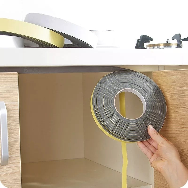 Contacall Kapı Pencere İzolasyon Bandı Yapışkan Sünger 2 mm Kalınlık 20 mm Genişlik 10 Metre Uzunluk / EVA-2*20