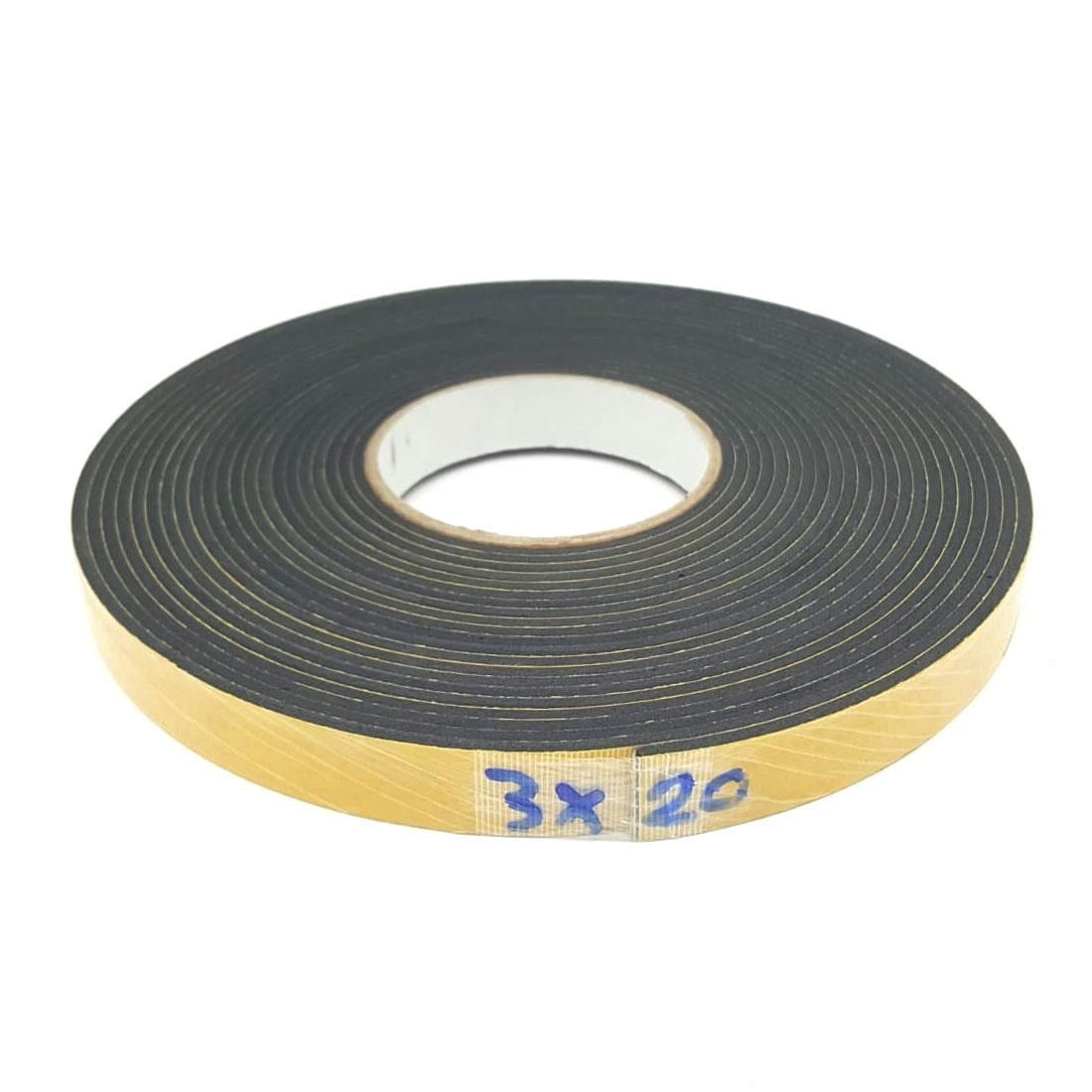 Contacall Kapı Pencere İzolasyon Bandı / Yapışkan Kapı Pencere Süngeri Eva-3mmx20mm-Siyah-10 Metre