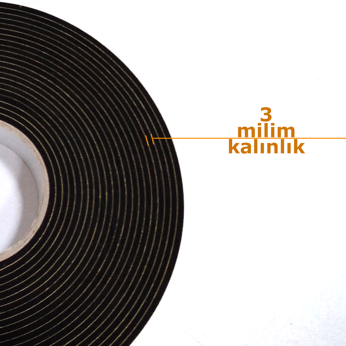 Contacall Kapı Pencere İzolasyon Bandı Yapışkan Sünger 3 mm Kalınlık 30 mm Genişlik 10 Metre Uzunluk / EPDM-3*30