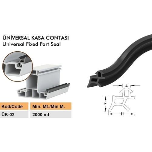 Contacall Pimapen Pvc Kapı Pencere Değiştirme Fitili Contası 70 Metre Siyah