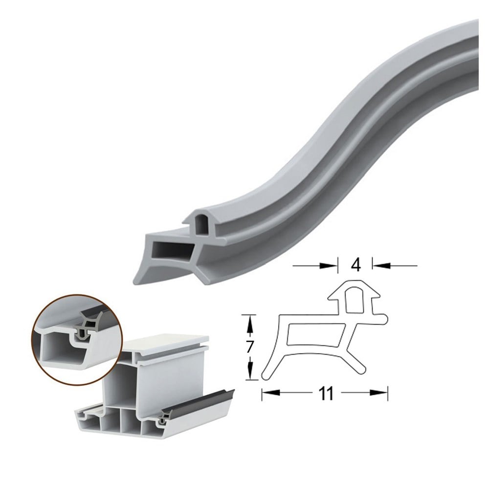 Contacall Pimapen Pvc Kapı Pencere Fitili Contası 60 Metre Gri