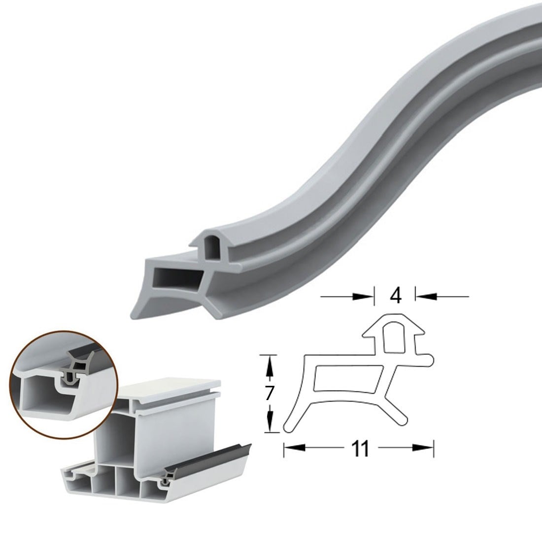Contacall Pimapen Pvc Kapı Pencere Fitili Contası 80 Metre Gri