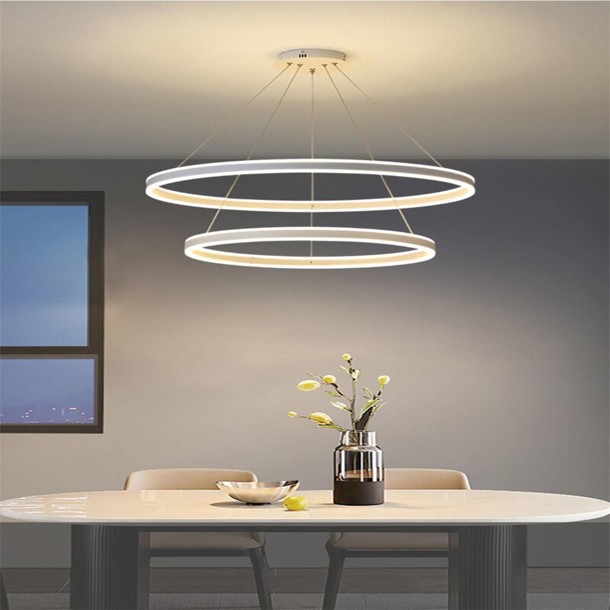 2XÇEMBER LED LAMBA,YUVARLAK SARKIT AVİZE,MODERN AYDINLATMA,DEKORATİF IŞIK