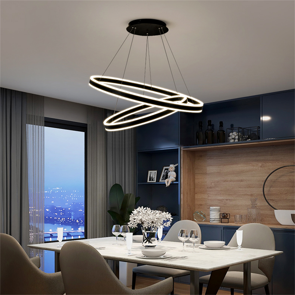 2XÇEMBER LED LAMBA,YUVARLAK SARKIT AVİZE,MODERN AYDINLATMA,DEKORATİF IŞIK