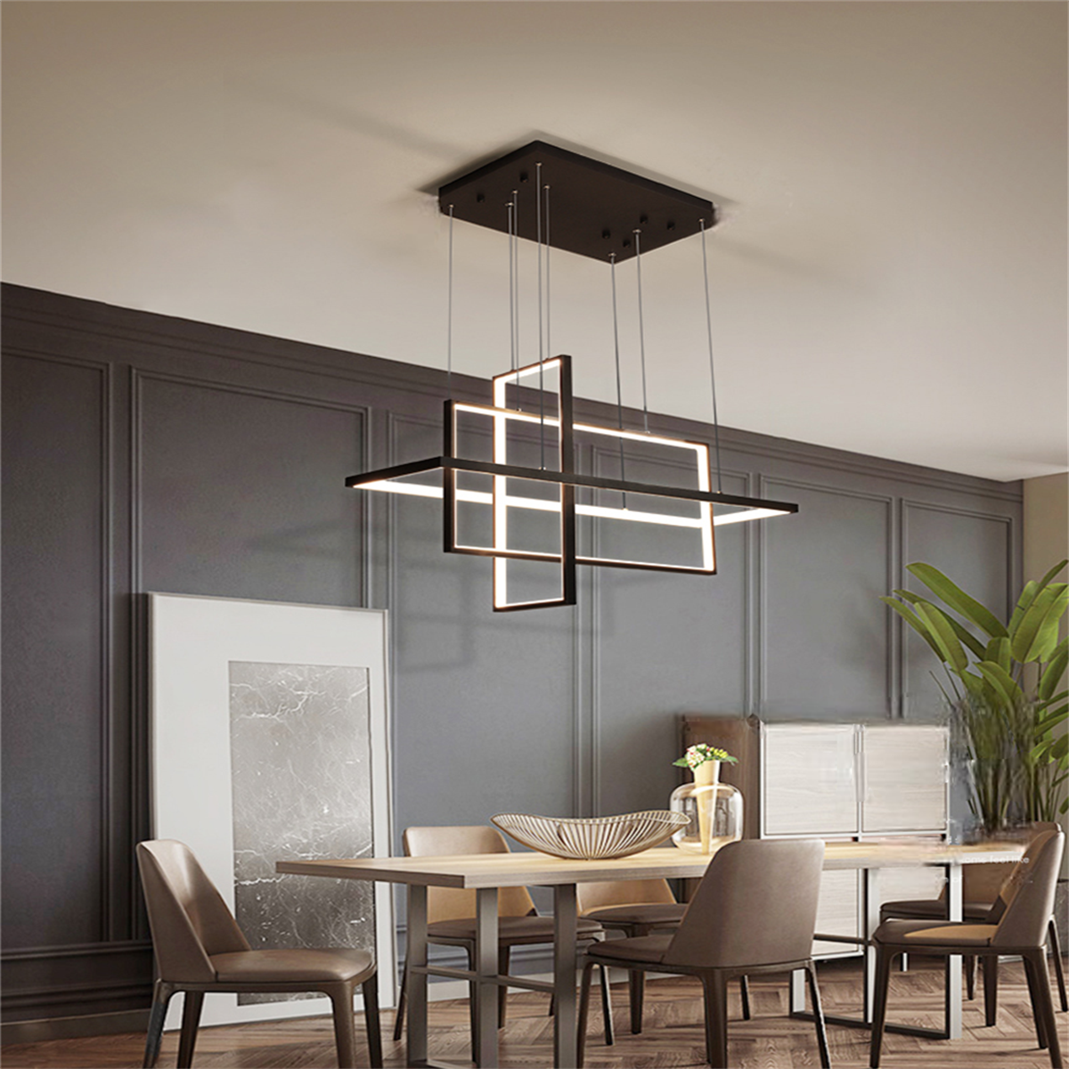 3-DİKDÖRTGEN LED LAMBA,SARKIT AVİZE,MODERN AYDINLATMA,DEKORATİF IŞIK