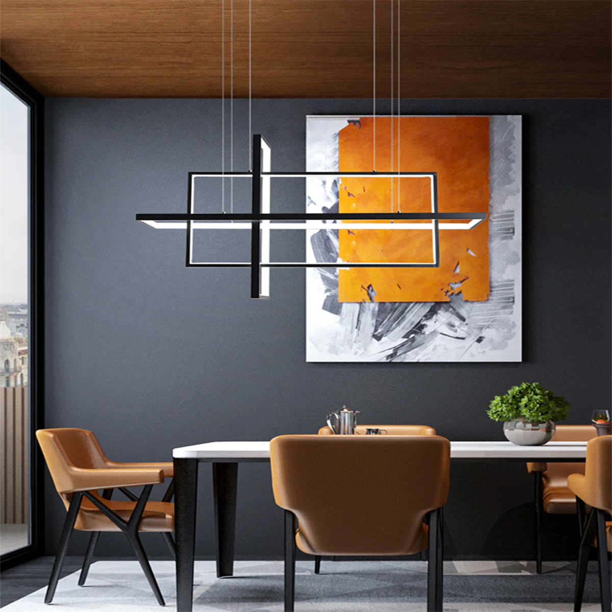 3-DİKDÖRTGEN LED LAMBA,SARKIT AVİZE,MODERN AYDINLATMA,DEKORATİF IŞIK