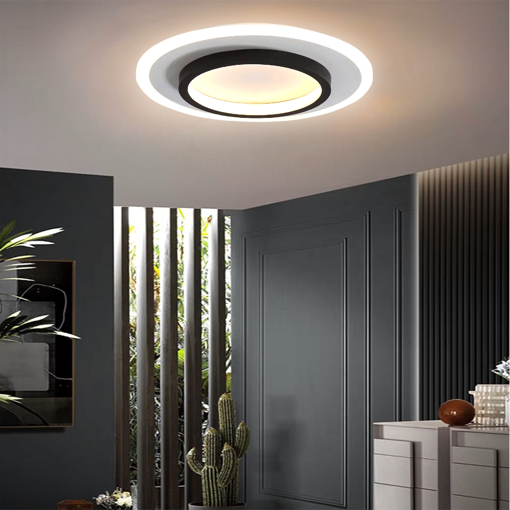 50CM AKRİLİKLİ YUVARLAK KUMANDALI,DİMLİ 3 IŞIK RENKLİ LED TAVAN LAMBASI, MODERN AVİZE
