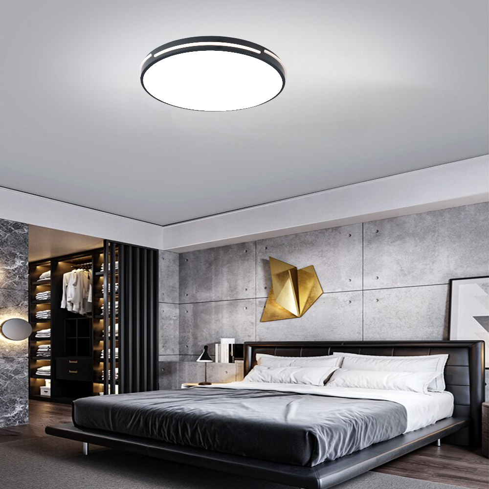 KUMANDALI LED AYDINLATMA ANTRASİT ŞERİT AKRİLİKLİ LED MODERN TAVAN LAMBASI