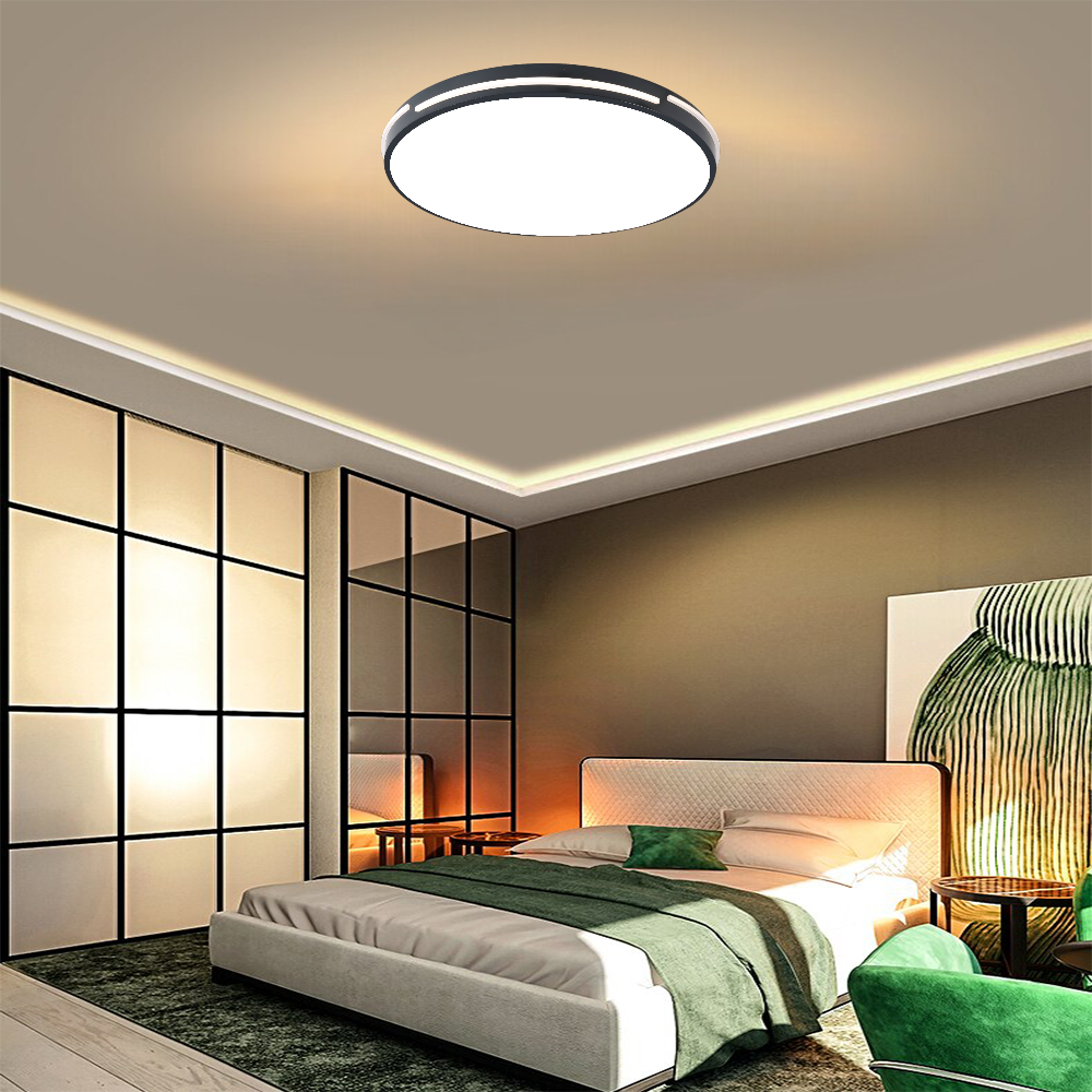 KUMANDALI LED AYDINLATMA ANTRASİT ŞERİT AKRİLİKLİ LED MODERN TAVAN LAMBASI