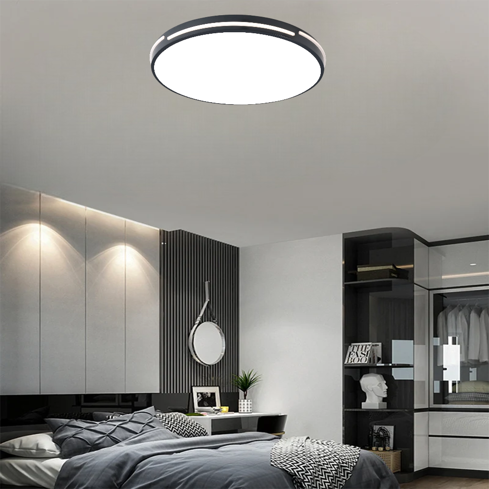KUMANDALI LED AYDINLATMA ANTRASİT ŞERİT AKRİLİKLİ LED MODERN TAVAN LAMBASI