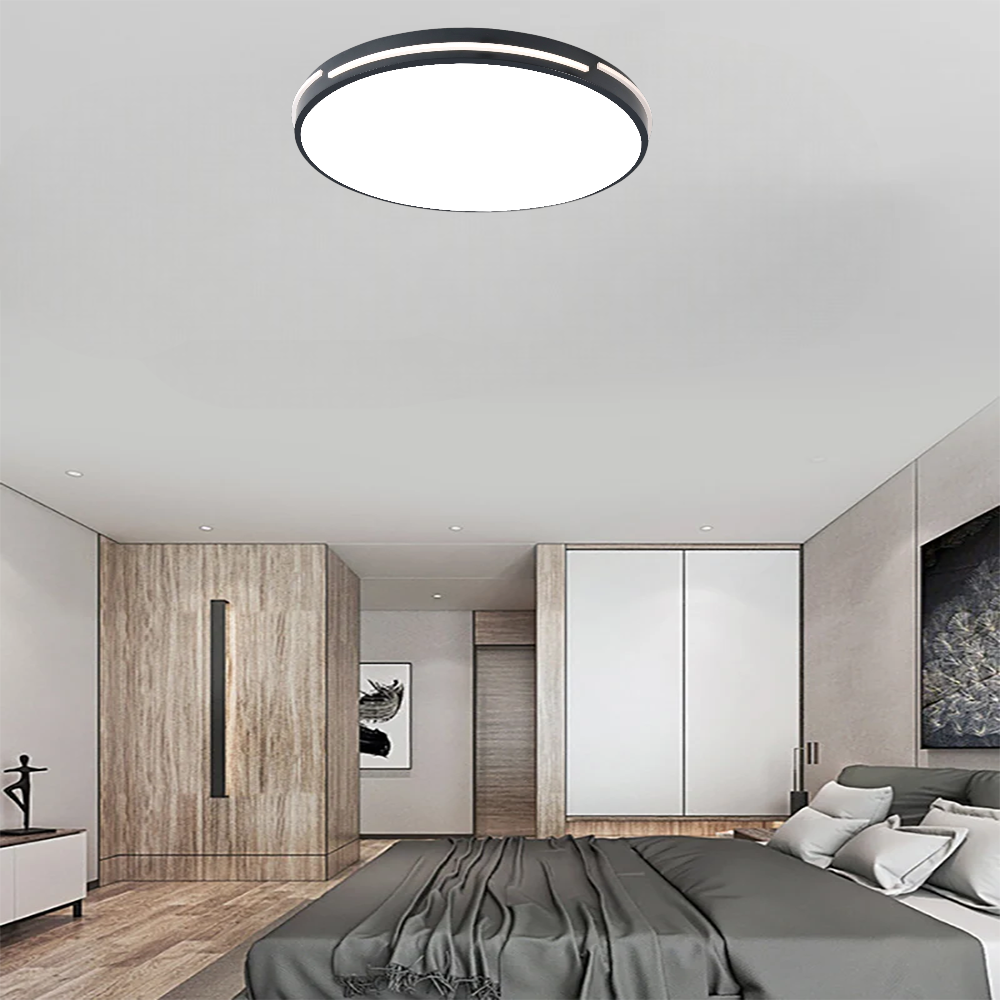 KUMANDALI LED AYDINLATMA ANTRASİT ŞERİT AKRİLİKLİ LED MODERN TAVAN LAMBASI