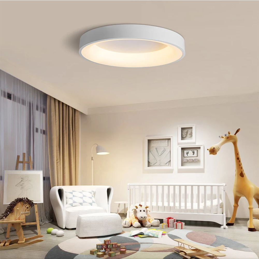 KUMANDALI LED AYDINLATMA BEYAZ PCBLİ ÇEMBER TAVAN LAMBASI,MODERN AVİZE