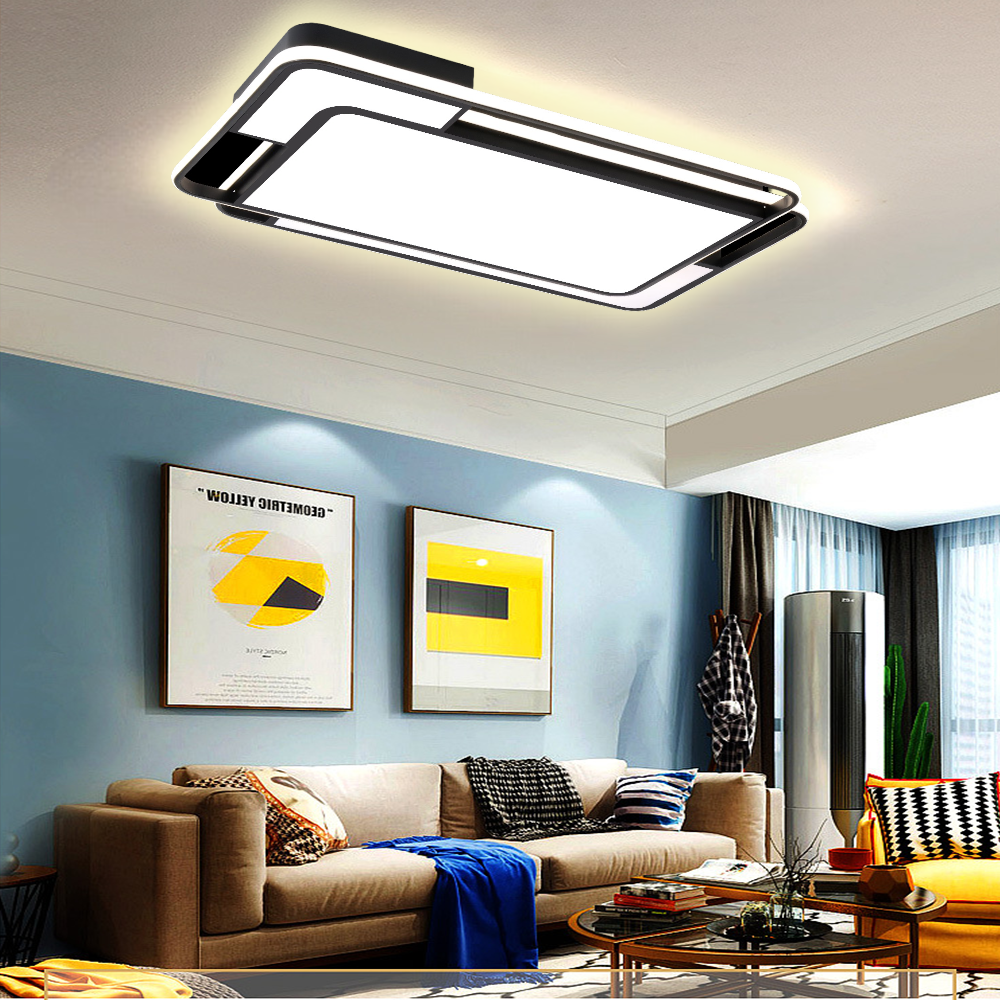 KUMANDALI LED AYDINLATMA DİKDÖRTGEN MODERN TAVAN LAMBASI PLAFONYER 90x60cm CL8025-90X60