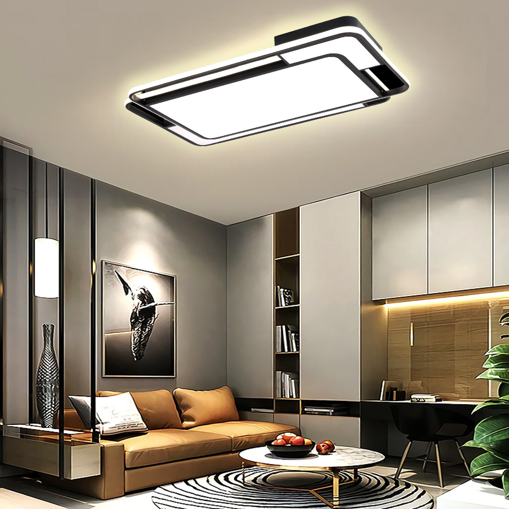 KUMANDALI LED AYDINLATMA DİKDÖRTGEN MODERN TAVAN LAMBASI PLAFONYER 90x60cm CL8025-90X60