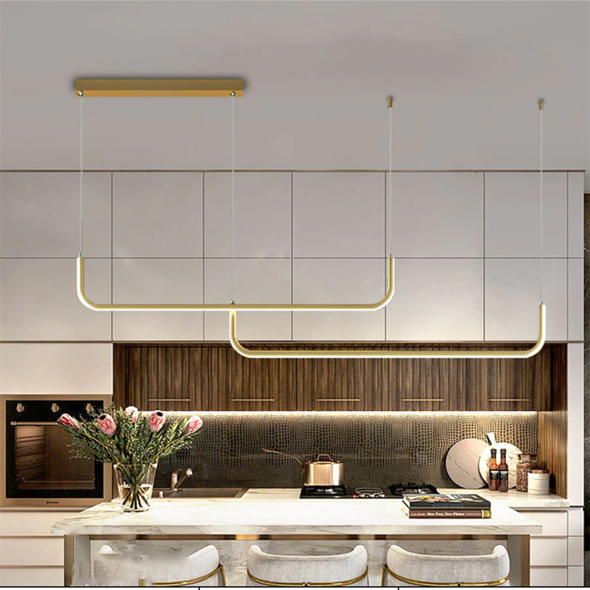 ÇİFT YAY LED LAMBA,YAY SARKIT AVİZE,MODERN AYDINLATMA,DEKORATİF IŞIK