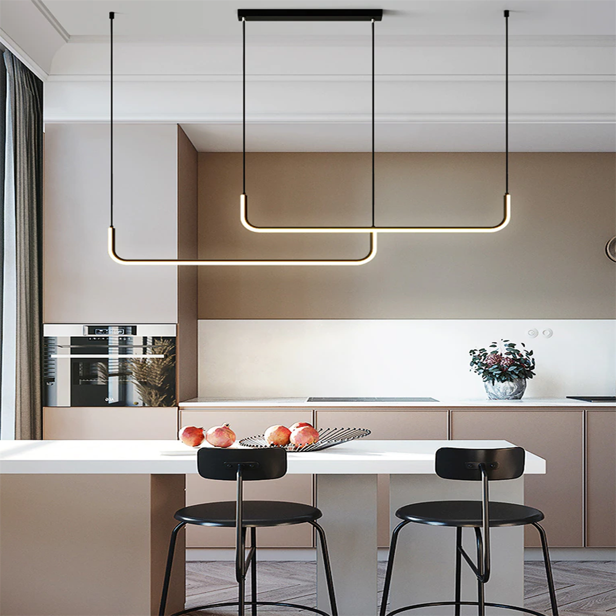 ÇİFT YAY LED LAMBA,YAY SARKIT AVİZE,MODERN AYDINLATMA,DEKORATİF IŞIK