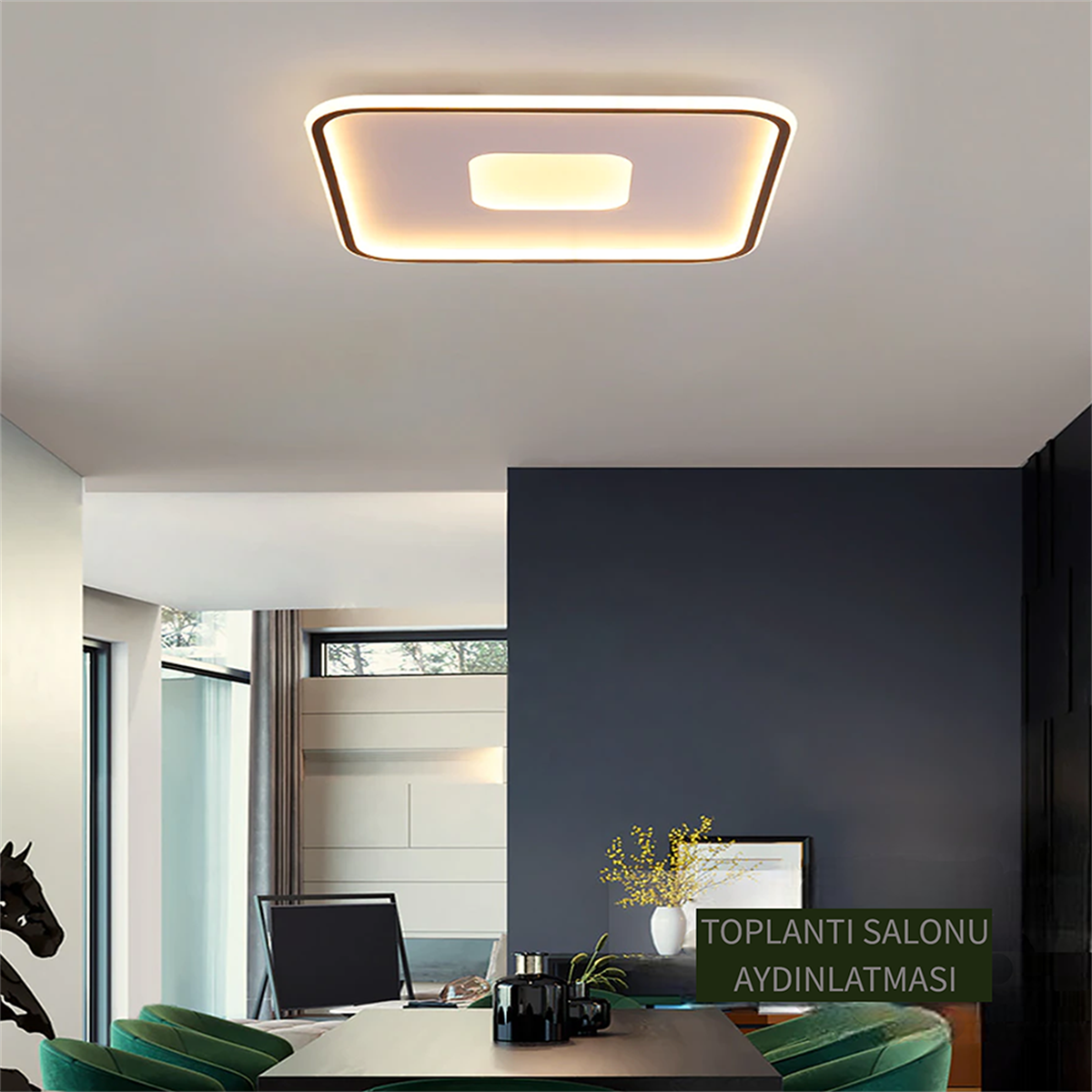KARE İÇİ KARE LED TAVAN LAMBASI,AVİZE,MODERN AYDINLATMA,DEKORATİF IŞIK