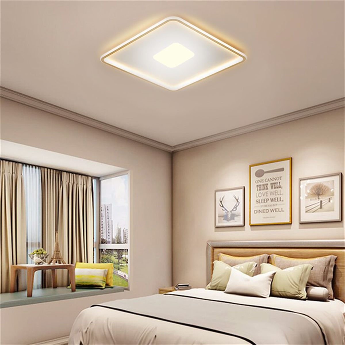 KARE İÇİ KARE LED TAVAN LAMBASI,AVİZE,MODERN AYDINLATMA,DEKORATİF IŞIK