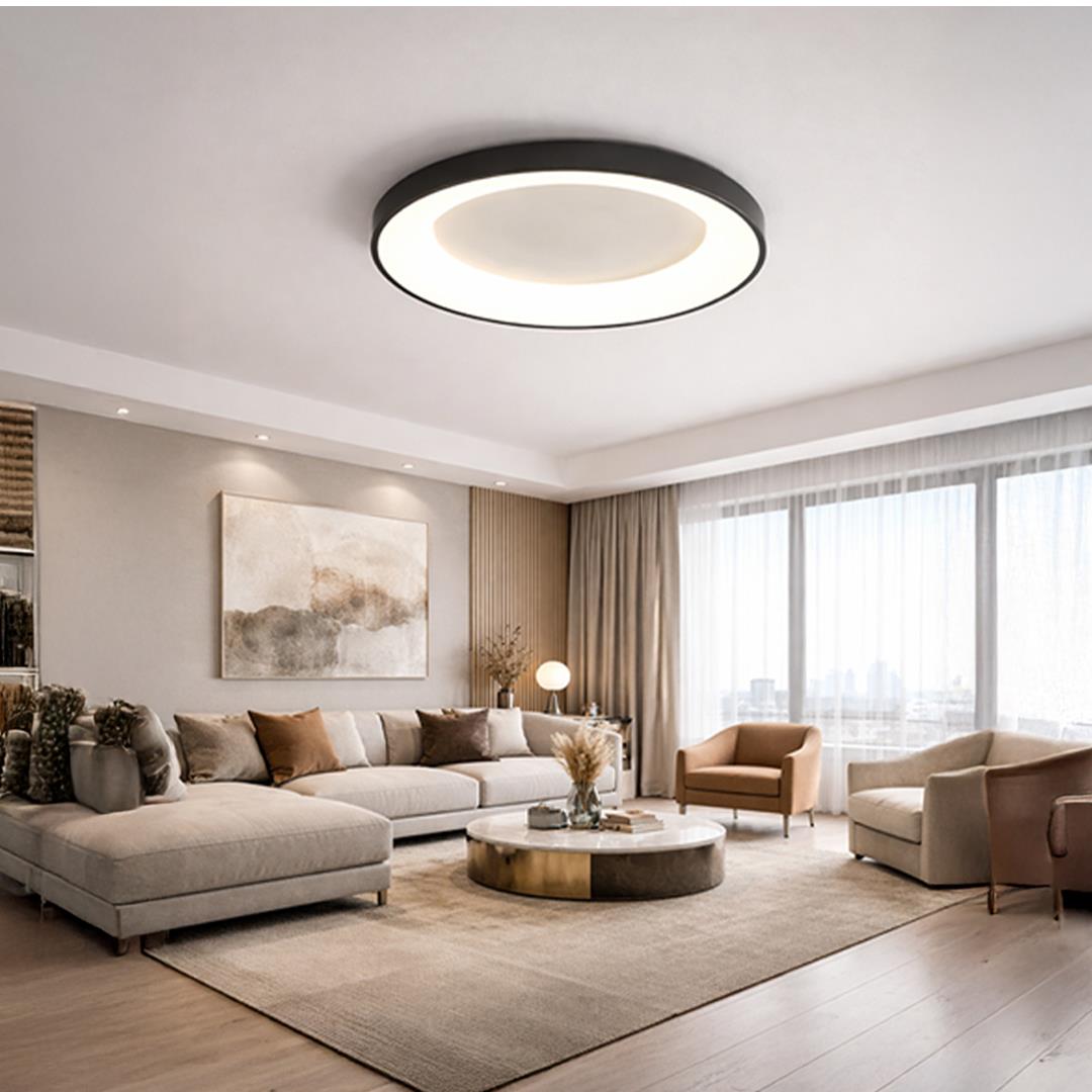 KUMANDALI LED AYDINLATMA BEYAZ PCBLİ ÇEMBER TAVAN LAMBASI,MODERN AVİZE