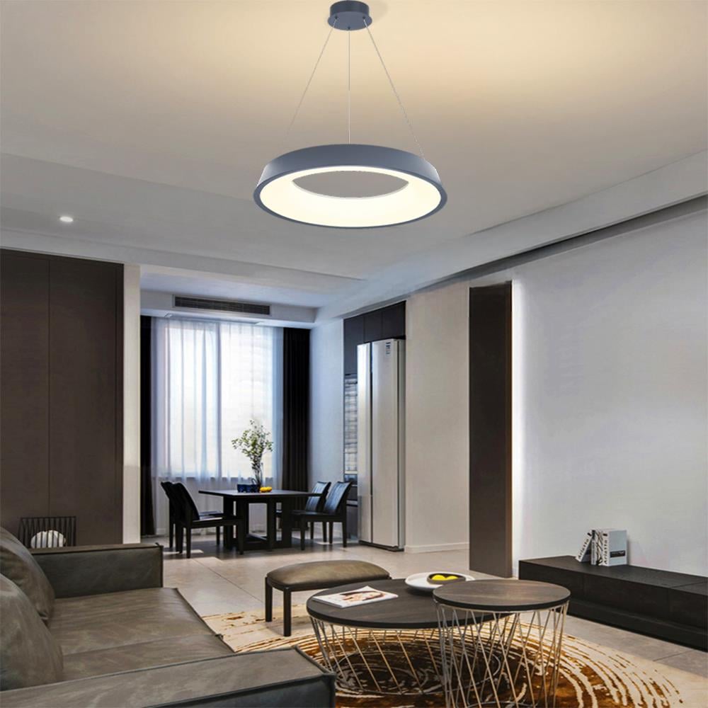 KUMANDALI MODERN LED SARKIT ÇEMBER AVİZE AKRİLİKLİ 3 IŞIK RENKLİ MODERN TAVAN LAMBASI 