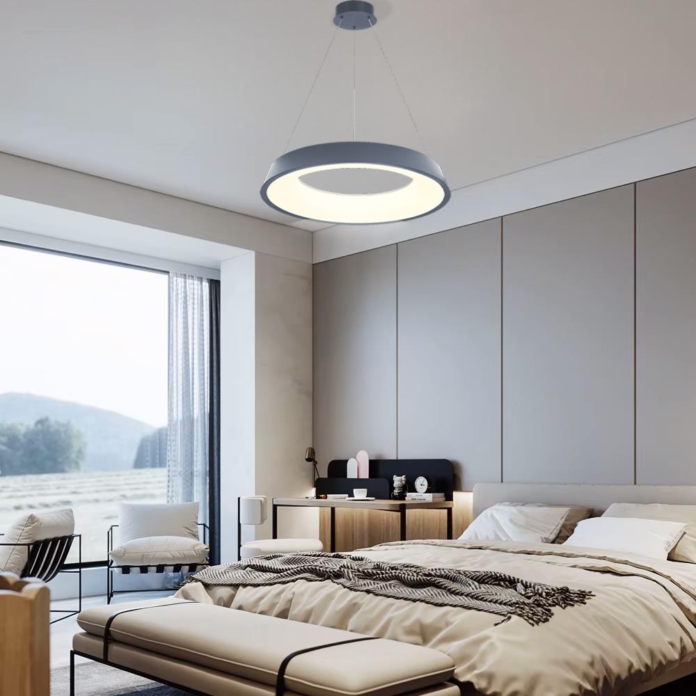 KUMANDALI MODERN LED SARKIT ÇEMBER AVİZE AKRİLİKLİ 3 IŞIK RENKLİ MODERN TAVAN LAMBASI 
