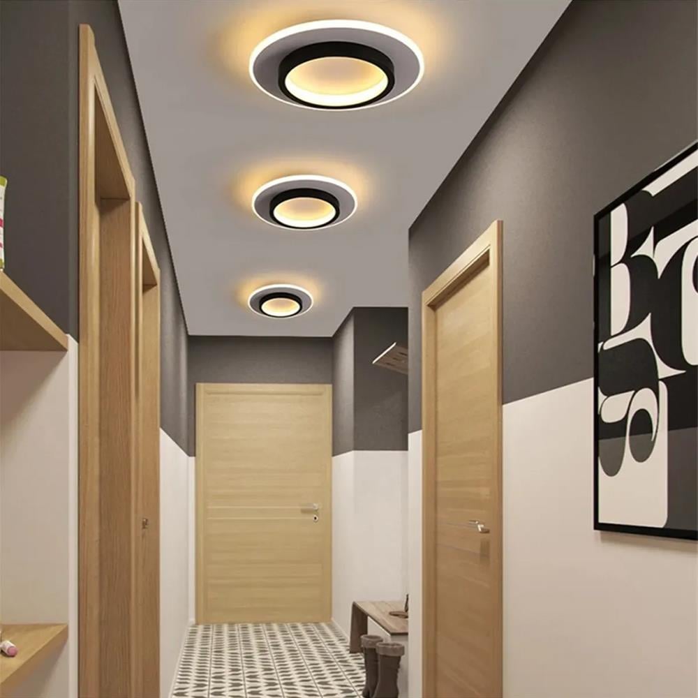 SİYAH YUVARLAK AKRİLİKLİ KARE 3 IŞIK RENKLİ KUMANDALI LED TAVAN LAMBASI MODERN AVİZE
