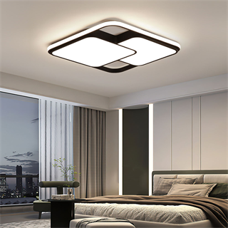 50X50CM SİYAH KARE İÇİ ÇİFT KARE LED TAVAN LAMBASI,AVİZE,MODERN AYDINLATMA,3 IŞIK RENGİ,KUMANDALI